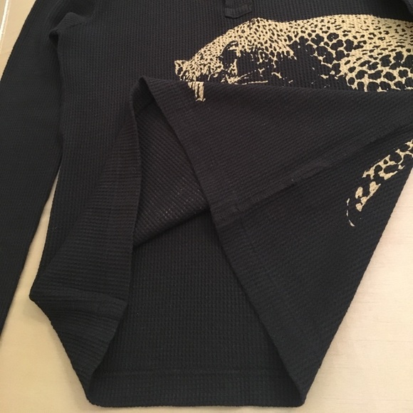 Polo by Ralph Lauren linen blend black print Henley sz.S - Picture 7 of 8